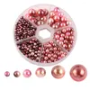 Skidbyxor Pärlor Pearl Round gör Loose No Craft Vase Fake Filler Jewelry Colorful Armband Kit Crafts Faux Holes Spacer Acrylic Bead