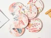 Home flower season ceramic insulation coaster table cork anti scald pad