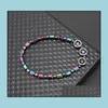 Chevillets magn￩tique ovale h￩matite en pierre de pierre chevilles bracelet arc-en-ciel ￩toiles femmes d'￩t￩ de la plage de la plage de la sant￩ du mod￨le de gu￩rison bijoux dhzvz dhzvz