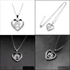 Pendant Necklaces Pet Dog Paw Footprint Hollow Love Heart Pendant Sier Color Choker Necklaces For Women Jewelry Necklace Drop Delive Dhnvq