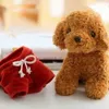 Animais Simulação Teddy Dog Cuddles Com Hoodie Dolls Kids Kawaii Soft Plush Toys Baby Birthday Gift para Ldren DropShip J220729