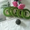 장식용 꽃 플로리스트 녹색 테이프 DIY 꽃 용품 주름진 종이 30 야드 12mm 자체 접착 인공 꽃다발 꽃 줄기 테이프