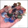 Arts And Crafts Wholesale Moon And Star Shaped Statues Natural Crystal Stone Colorfl Mascot Meditation Healing Reiki Gemstone Gift R Dhbtw