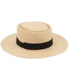 Chapéus largos de abrangência Summer Raffia Sun Hat Fashion Straw Straw