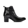 Botas formales de tacón alto de moda de lujo para hombre, zapatos de vestir de diseñador de cuero genuino negro para hombre, botines, botas de fiesta con punta cuadrada