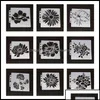 Emballage cadeau Fournitures de fête d'événement Festive Home Garden 9pcs / Set 14x13cm Fleurs DIY Layering Pochoirs Peinture murale Scrapbook C Otwro