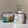 Sacchetti di trucco per trucco con cerniera chiara borse cosmetiche in PVC trasparente organizzatore da viaggio portatile Waterproof Galleria Cosmetic Box