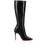 مصمم فاخر شتاء Lockkate Botta Women Boots High High Cheels Black العجل الجلود سيدة مدببة إصبع القدم الجوارب الحزب الزفاف القتال الحذاء EU35-44