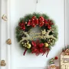 Decorative Flowers Wreaths Christmas Door Hanging Ornaments Artificial Rattan for Home Window Wall Indoor Outdoor Decoration Garland 221109