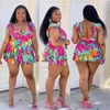 Tracksuits Plus Size Two Piece Set Women Floral Shirt And Pant Sexy Bodycon Outfit 2022 Casual Tank Top Female Fashion Beach Clothing