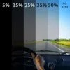 Pencere Çıkartmaları VLT 5-15-25-35-50% Siyah Araba Folyolar Ton Tinasyon Kendinden Yapışkan Film Otomatik Ev Cam Güneş UV Koruyucu