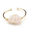 Bangle Natural Stone Crystal Bangles de manguithe Reiki Cura de joalheria de pulseira de liga de liga de cor dourada para festas de festas para mulheres presentes