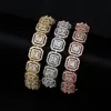 Bracelets porte-bonheur TOPGRILLZ 13mm Personnalité Baguette Bracelet Miami Chaîne Cubaine Haute Qualité Glacé Zircone Hip Hop Bijoux Pour Cadeau 221109