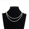 5mm 18K الذهب مطلي CZ Diamond Tennis Necklace Hip Hop Jewelry Single Row Row Chain343i