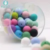 Baby Teethers Toys Kovict 500pcs optional 15mm Silicone round Beads rodent Diy For Necklace Chews Pacifier Chain Clips Soft Texture 221109