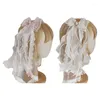 Forniture per feste Copricapo in pizzo con volant per le donne Fiocchi in nastro Forcina Copricapo adorabile con accessori per capelli Lolita con perle Bowknot