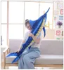 Huge Size 100140Cm Simulation Fish Toy Stuffed Soft Plush Blue Marlin Makaira Mazara Pillow Toy For ldren Girls Birthday Toy J220729