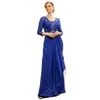 Mor till brudkl￤nningarna Royal Blue Lace Dress Cutout daml￤ngd lyxig 2022 stor storlek ny i