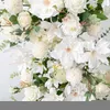 Fleurs décoratives haute lune forme blanc fleur artificielle arc de mariage décor toile de fond organiser fête événement ouverture scène Table Run8623281