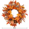 Decorative Flowers Wreaths 1-45CM Fall Door Pumpkin Autumn Color Maple Leaf Halloween Decor Garland / Christmas 221109