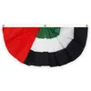 Drapeau des Émirats Arabes Unis Fan Bunting Factory Supply Demi-bannière en polyester de qualité supérieure avec œillets en laiton pour la décoration intérieure et extérieure