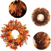 Decorative Flowers Wreaths 1-45CM Fall Door Pumpkin Autumn Color Maple Leaf Halloween Decor Garland / Christmas 221109