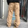 Erkekler Pantolon 2022 Bahar Sonbahar Erkek Kargo Sıradan Multi Cepler Askeri Taktik Erkek Dış Giyim Gevşek Düz Uzun Pantolon T376