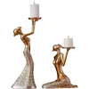 Bougeoirs nordique romantique décoration dorée rétro lumière luxe maison Table à manger lumière dîner accessoires 221108
