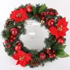 Flores decorativas grinaldas Decorações felizes de natal para casa LED LED GARLANHA ORNINGS ANO ANO GRENTIAL DE Folhas Green Decoração de porta pendurada na grinalda 221109