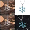 Pendant Necklaces Snowflake Crystal Necklace 3D Movie The Snow Queen Statement Pendant Drop Delivery Jewelry Necklaces Pendants Dhip4