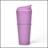 Tumblers çift katmanlı plastik buzlu bardak 22oz mat bk açık hava spor kamera damla teslimat ev bahçe kitche dhodl için kapaklarla tumblers