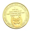 Grattis på födelsedagen Cake Commemorative Coin Silver Plated Blessing Lucky Replica Coins Souvenir Mother's Day Gifts Collection