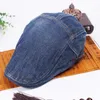 Berets Sboy Caps Advanced Flat British Denim Western Style Men Beret для Daily Wear