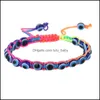 Beaded 20121 Handmade Braceletsturkey Blue Evil Eye Charm Bracelet For Women Braided String Rope Fatima Beads Chain Bangle Fashion J Dh1Vn