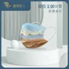 Dunhuang Cultural Face Mask Wen Gen Produto de 3 camadas de prote￧￣o Mogao Grotts