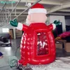 Videurs gonflables de Noël Santa Cash/Money Booth 2,5 m Tente publicitaire Machine d'émission de coupons soufflés à l'air pour les événements de promotion de Noël