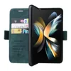 Brieftaschen-Handyhüllen für Samsung Galaxy Z Fold 4/3, einfarbiges PU-Leder, Flip-Kickstand-Schutzhülle mit Kartenfächern außen