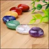 Arts And Crafts Natural Crystal Chakra Stone 7Pcs Set Rose Quartz Heart Shape Healing Gemstones Home Decoration Drop Delivery Garden Dhna7