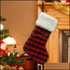 Juldekorationer Julstrumpa Santa Snowman Deer Snowflake Candy Gift Xmas Tree Hanging Ornament Socks Drop Delivery Dhzrq