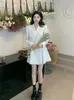 Kadın Suits Unxx Kadınlar Sonbahar Zarif Mini Blazer Elbise Ofis Bayanlar Vintage İnce İş Siyah Vestidos Femme Moda Koreli