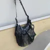 Womens Luxury Designer Bag Bag Conder Trend Rivet Tassel 3-in-1 دراجة نارية Hot Girl المحمولة الإبطية الكتف الكتف مصنع حقائب اليد المباشرة