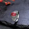 Кластерные кольца серебряный панк овальный кианите драгоценный камень для женщин из песчаного камня подарки на день рождения ежедневно