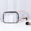 PVC Sac de maquillage transparent PVC Organisateur de voyage Transparent Sac de cosm￩tique Case de beaut￩ Sac de toilette Maling Up Sacs de lavage