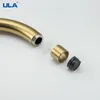 Kitchen Faucets ULA Brushed Gold Stainless Steel 360 Rotate Faucet Deck Mount Cold Water Sink Mixer Taps Torneira 221109