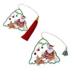 Santa Claus Metal Bookmark Pendant Page Divider Tassel Book Mark For Adults Kids Lovers Writers Students Gifts