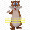 Brown Big Tail Squirrel Mascot Costume Adult Cartoon Character Outfit Suit Performn ACTING Upacara Penutupan zz7968