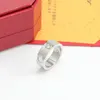 fashion Stainless Steel 18k Gold Love Ring With Crystal For Woman Jewelry Rings Men Wedding Promise Rings Female Women Gift Engagement