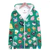 Sweat à capuche pour hommes/femmes/enfants, sweat-shirt à fermeture éclair Animal Crossing, mignon Harajuku, vêtements surdimensionnés imprimés en 3D, vestes décontractées