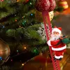 Kerstdecoraties ornamenten cadeau Elektrische klimladder Santa Claus Doll Toys With Music Merry Tree Hanging Decor 221109