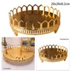 Outils de cuisson de pâtisseries Gold Cake Stand Afficher le support du plateau de pâtisserie Table de mariage de la fête de mariage décoration brillante stands de ménage fruit moderne